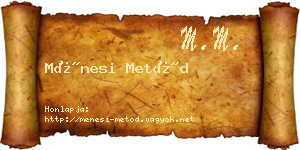 Ménesi Metód névjegykártya